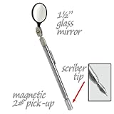 3-in-1 Telescoping Inspection Mirror Magnetic Pick-up & Scriber Pen