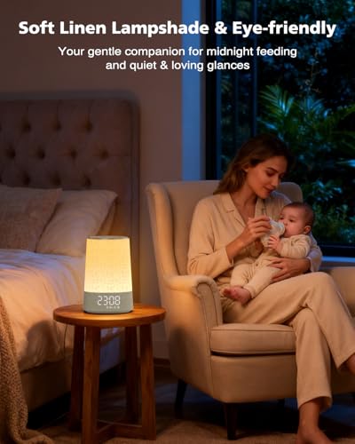 Dawn Simulator Light Alarm Clock, Alarm Clock with 7 Ringtones, 30 Natural Sounds Snooze, Timer, Morning Alarm Clock on LED Bedside Lamp, 10 Brightness Levels Night Light for Children Adults