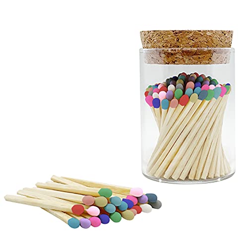 2" Artisan Rainbow Matches 100 Colorful Safety Matchsticks in a