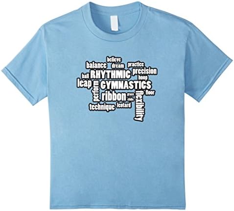 Kids Rhythmic Gymnastics Words T-Shirt 6 Baby Blue