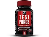 TEST:FORCE - 100% Natural Maximum Strength & Potent Testosterone Booster For Men - Supercharges Male Libido Vitality, Muscle Mass & Powerful Energy Booster - Full 30-Day Cycle by Zeo Nutrition