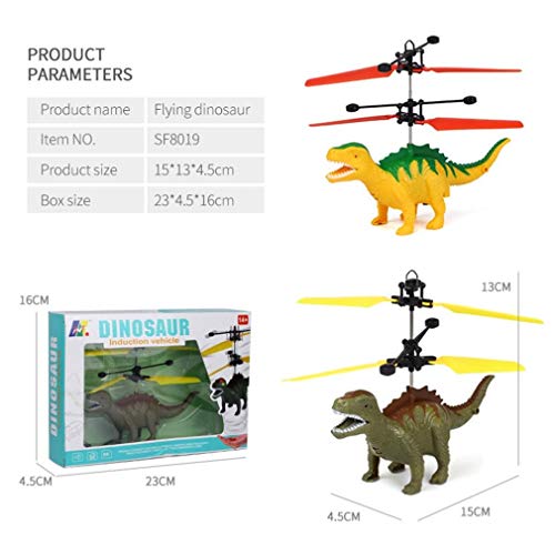 Livoty LED Hand Flying Mini Dinosaur Induction Suspension RC Aircraft Toys Flying Toy Drone Gift for Kids (A)