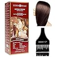 Surya Brasil All Natural HENNA Hair Color CREAM Plant Extracts, Semi-Permanent for Grey Coverage (with Brush) Brazil (DARK BROWN)