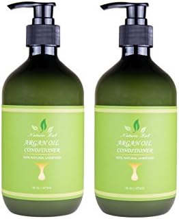 Organic Daily Argan Oil Shampoo 16 oz Bottle With Pump, For all Hair Types, Moisturize and Volumizing Sulfate Free By Nauric Lab (2 Conditioners - 32oz)