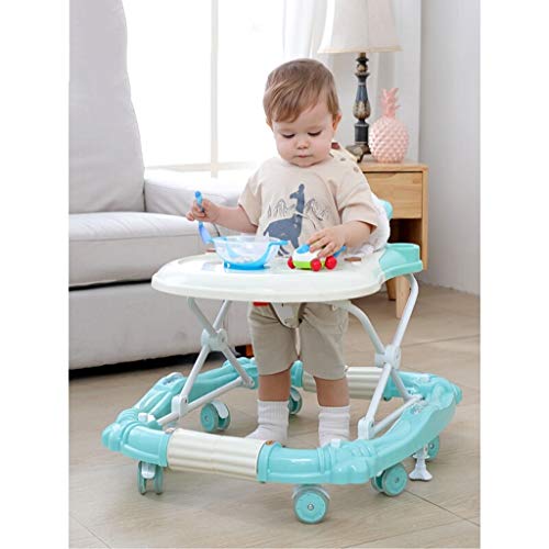2 in 1 Walk & Rock Baby Walker Rocker and Entertainer,6-18months Baby Walker，Multi-Function Child Anti-Rollover Folding Baby Walker, Multi-Function Stroller, Adjustable Height (Color : Blue) - Thumbnail 3