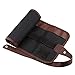 Canvas Pencil Roll, Veesoo 36 Slot Canvas Colored Pencil Roll Case Wrap Pencil Pen Wrap Organizer Roll Up Pencil Holder, Black