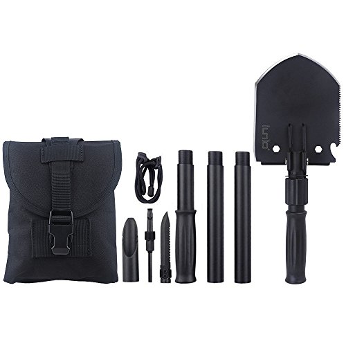 Iunio military portable folding shovel [35 inch length] and picka…