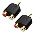 CERRXIAN LEMENG (2-Pack of) Gold Plated 3.5mm Stereo to 2-RCA Male to Female Adapter,Audio Splitter Adapter, Dual RCA Jack Adapter primary