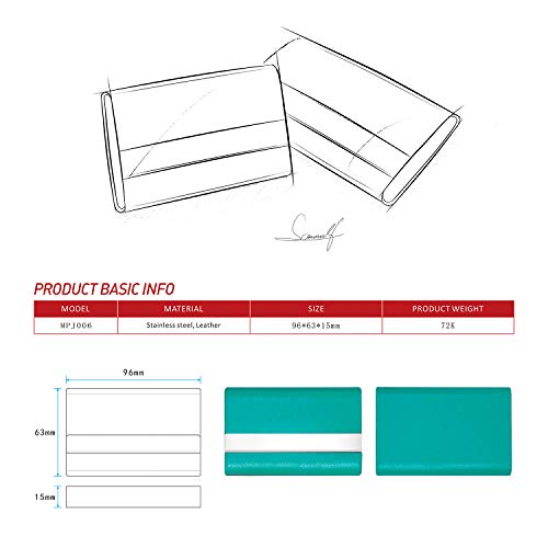 padike business card holder, business card case luxury pu leather & stainless steel multi card case,business card holder wallet credit card id case/holder for men & women.(blue green) pricepulse padike business card holder,