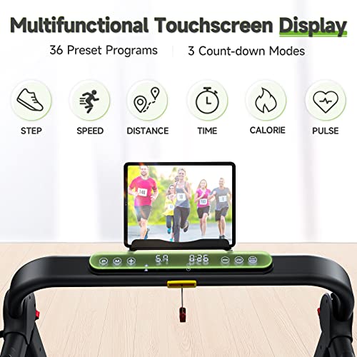 OMA 1017EB Folding Treadmill, 2.5HP Foldable Treadmill with 17.7'' Wider Belt, 300 LB Capacity