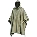Men's US Waterproof Ripstop Hooded Nylon Festival Poncho in Olive Green