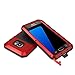 Galaxy S7 Case, Tomplus [Newest] Extreme Hard Luxury Aluminum Alloy Protective Metal Full-Body Rugged Holster Case with Built-in Gorilla Glass Screen Protector for Samsung Galaxy S7 (Red)