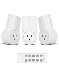 Etekcity Wireless Remote Control Electrical Outlet Switch for Household Appliances，Wireless Remote Light Switch, White (Learning Code, 3Rx-1Tx)