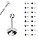Steel Internally Threaded Labret Tragus Lip Monroe w/CZ Gem-16G