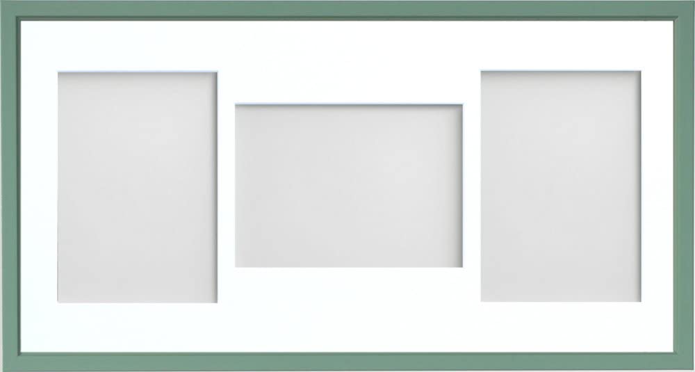 Frame Company Drayton Multi Aperture Photo Frame, Green, 20x10 for 7x5 inch (x3 PLP)