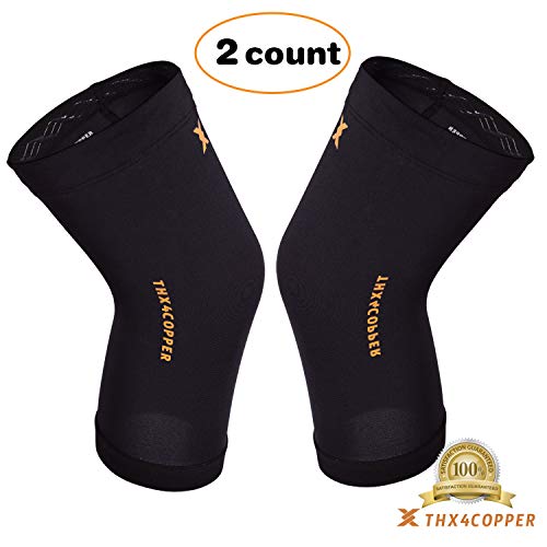 Thx4 Copper Knee Brace(1 Pair) - #1 Copper Fit Support –Guaranteed Recovery Knee Compression Sleeve-Idea for Workouts, Sports, Running, Jogging, Arthritis, Joint Pain Relief-Medium - Thumbnail 7