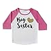 Bump and Beyond Designs Baby Girl Outfit Big Sister Shirt Baby Announcement Photo Prop (2T Pink Sleeves)