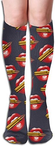Bullet Gun Weapon Funny Womens Men's Novelty Socks Compression Over Knee Stockings