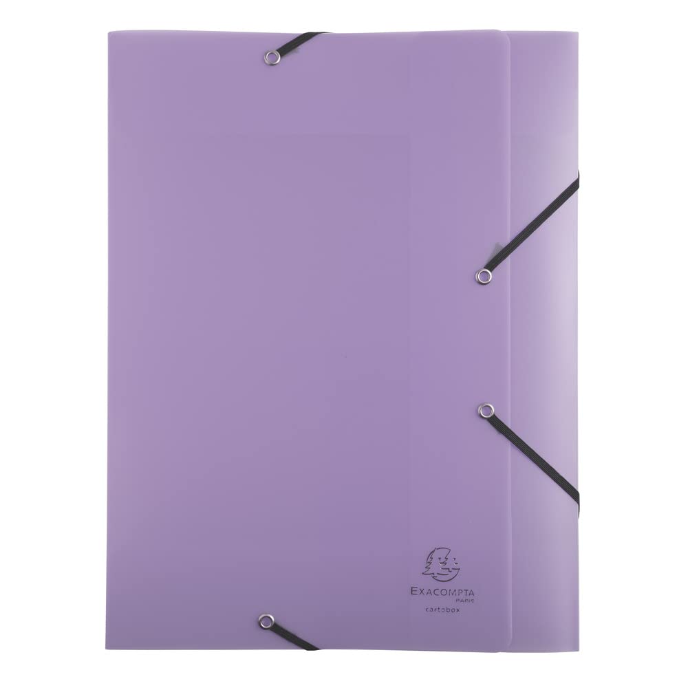 Exacompta - Ref. 59270E - 1 filing box with Chromaline Pastel rubber bands - in polypropylene - spine 4 cm - dimensions 25 x 33 cm - for A4 format - random colour - delivered assembled