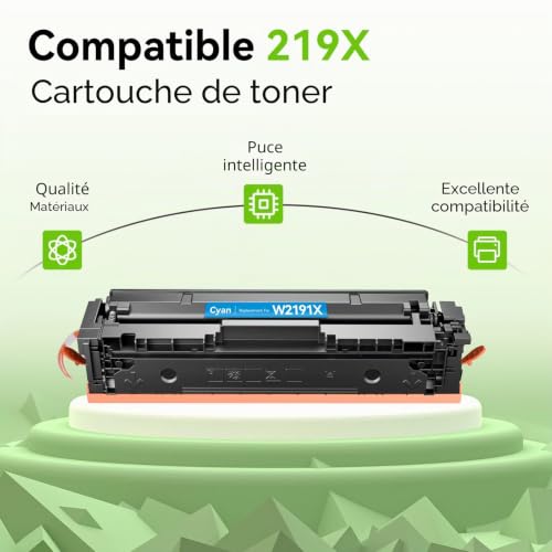 swiss toner 219X (with Chip) Compatible for HP 219X Toner Set for HP Color LaserJet Pro MFP 3302FDWG MFP 3302FDNG MFP 3302SDWG for 219A 219X W2190X W2191X W2192X W2193X