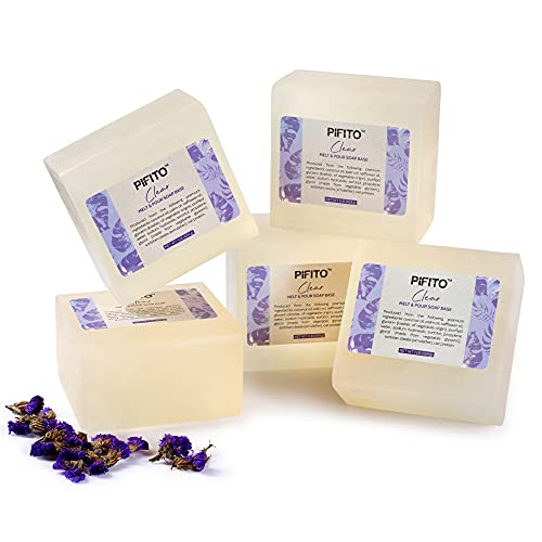 Pifito Clear Melt and Pour Soap Base (5 lb) ? Bulk Premium 100% Natural Glycerin Soap Base ? Luxurious Soap Making Supplies