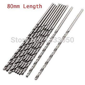 Generic 0 point6 x 80mm : OZE19921102 10pcs High Speed Steel Tip Straight Shank Twist Drill Bit Dia. 0.5/0.6/0.7/0.8/0.9/1.0/1.1/1.2/1.8/1.9mm x 80mm