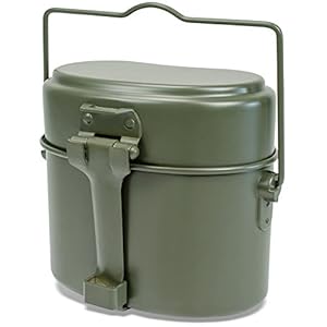 Camping-Kochgeschirr aus Aluminium – Original Bundeswehr Outdoor-Kochset nach TL – Robustes Feldgeschirr für Zelten, Trekking & Survival