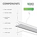 Sunco 10 Pack Shop Lights LED 4ft Plug in Linkable Workshop Garage Fixture, 4500 LM, Link Up to 4, 5FT Power Cable, Surface or Suspension Mount, 40W 5000K Day, Black Utility, 48 Inch Frosted ETL