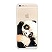 iPhone 6 6s Case,[Color Printed] Cute Panda Series Soft TPU Silicone Protective Skin Ultra Slim & Clear with Unique Painted Design Gift Bumper Back Cover for iPhone 6/6s 4.7 inch Panda hi