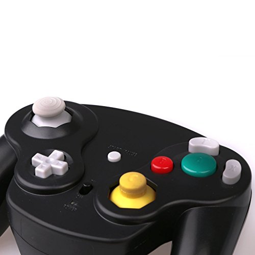 Poulep 2 Packs Classic 2.4G Wireless Controllers Gamepad with Receiver Adapter for Nintendo Wii U Gamecube NGC GC (Black and Orange)