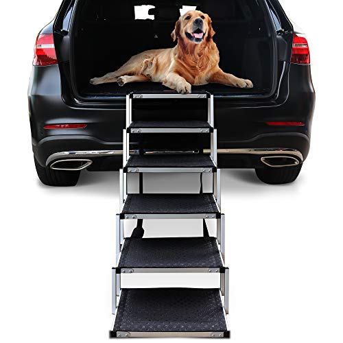 Niubya Dog Steps for Large Dog, Lightweight Aluminum Foldable Pet