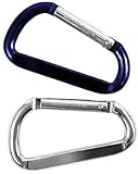 D-Ring Carabiner KeyChain (Large) - 2 Pack, Color Various