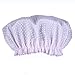 3 Pcs Mold Resistant Waterproof Lined Reusable Shower Cap 3 Colors With Polka Dots Double Layer Waterproof Design