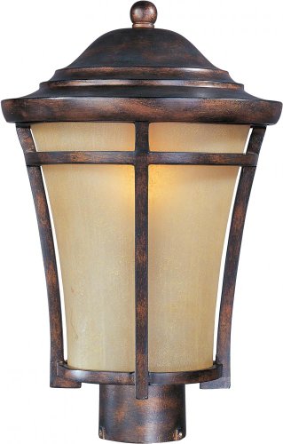 Maxim 40160GFCO Balboa VX 1-Light Outdoor Pole/Post Lantern, Copper Oxide Finish, Golden Frost Glass, MB Incandescent Incandescent Bulb , 100W Max., Dry Safety Rating, Standard Dimmable, Glass Shade Material, 5750 Rated Lumens