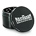 Masterdam Grinders Premium Large 2.5 Inch Herb Grinder with Pollen Catcher - 4 Piece Black Aluminum 