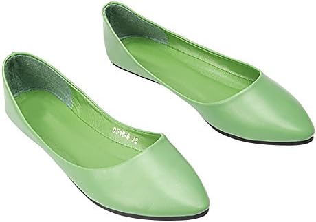 Verocara Women's Loafers Comfortable Pointy Toe Ballet Flat Shoes Green 7 B(M) US