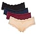 beautyin Women's 4 Pack Bikini Panties Lace-Trim Hipster Briefs Underwear
