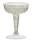 Toasted Drinkware Premium Hard Plastic Clear Two Piece 4 oz Champagne Glasses, 40 Count