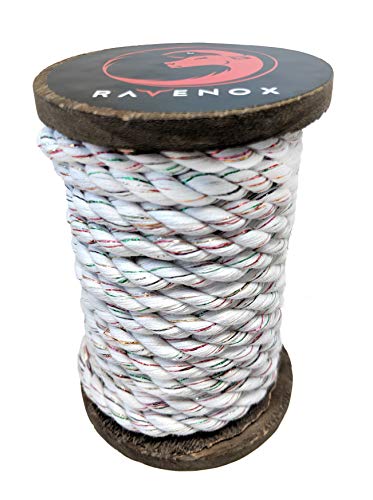 image for FMS Ravenox Natural Twisted Cotton Rope | (Snow White Glitter)(3/8 Inc