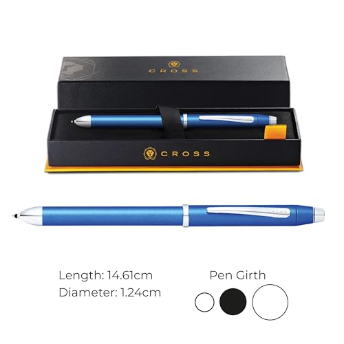 Cross Tech3+ Refillable Tech3+ Presented in a Premium Gift Box - Medium Point, Black Ink, Blue