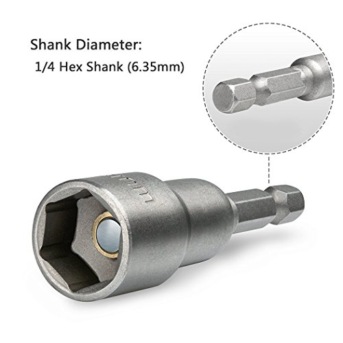 TooTaci 6-19mm Hex Shank Magnetic Nut Setter Driver Drill Bit Set 1/4 inch Quick Change Metric Nut Driver Set - 14pcs