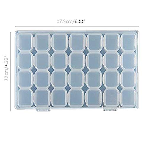 Yueton 28 Grid With Cover Clear Plastic Candy Jewelry Organizer