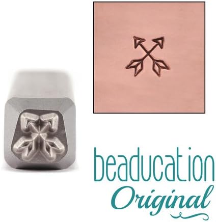 Crossing Arrows Metal Design Stamp, 5.4mm Arrow Punch Stamping Tool for Hand Stamped DIY Jewelry Crafts - Beaducation Original Metal Design Stamps