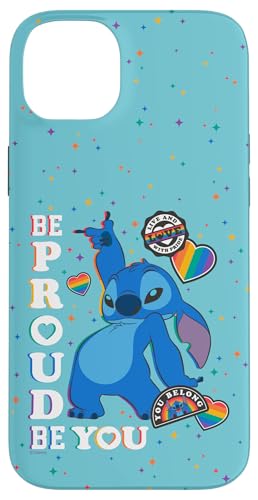 Disney Lilo & Stitch Be You Rainbow Stickers Case for iPhone 14 Plus