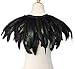 L'VOW Fashion Kids Feather Capes Stole Shawl Iridescent for Game Party Hallowmas (Black)