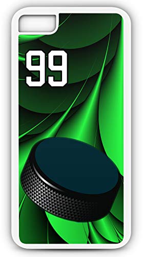 iPhone 6 Plus 6+ Case Create Your Own Hockey #H045 with Player Number and/Or Name Or Team Name Tough Case Customizable by TYD Designs in White Plastic with Black Rubber