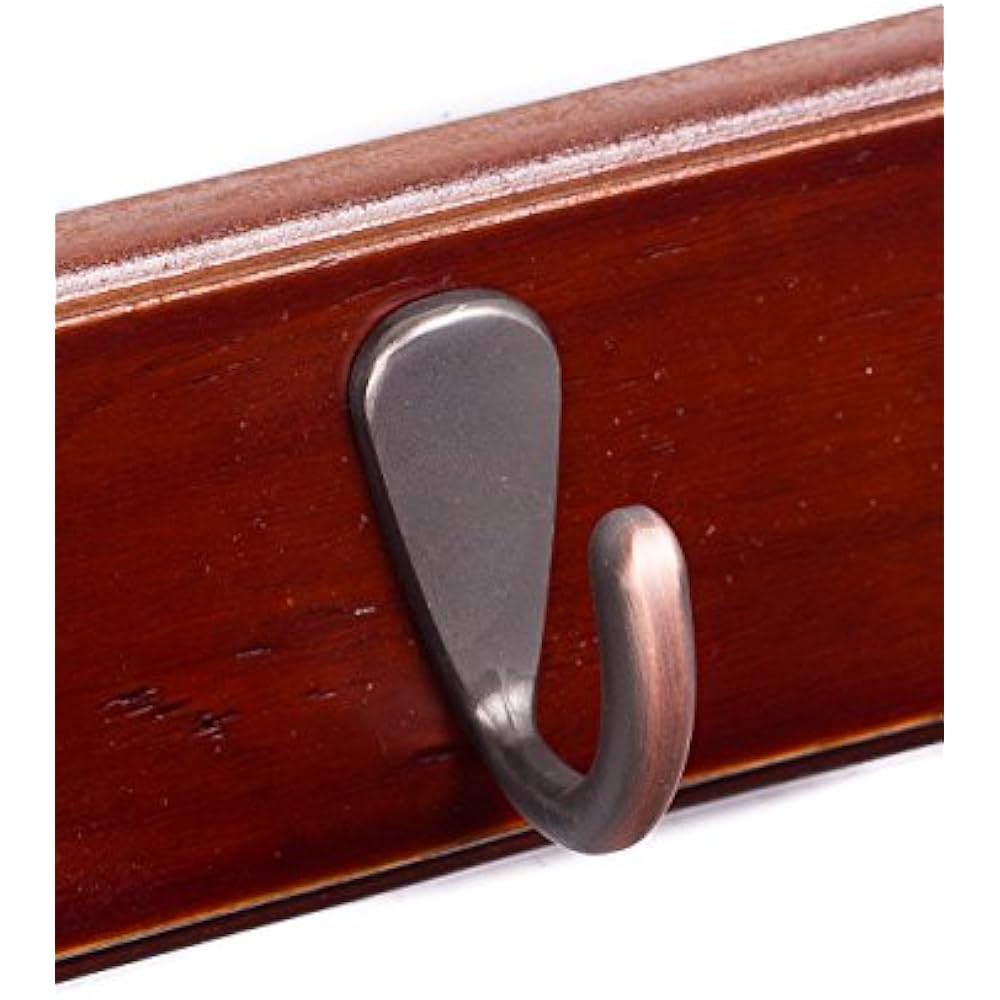 Modern 5 Hook Coat Rack Walnut Finish Bronze Hooks Office Products eBay