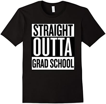 Men's Straight Outta Grad School T-Shirt Large Black