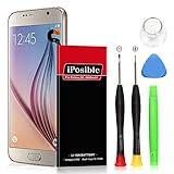 Galaxy S6 Battery iPosible Upgraded 2800mAh Li-Polymer Battery Replacement for Samsung Galaxy S6 G920V(Verizon) G920A(at&T) G920T(T-Mobile) G920P(Sprint) with Free Tool-24 Month Warranty