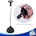 MR.SIGA 2 Way Rubber Toilet and Drain Plunger,Heavy Duty, Aluminium Handle, Black